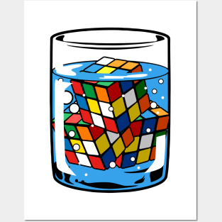Rubik in glass illustration Posters and Art